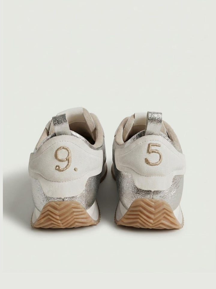Sneaker Fishkat in pelle metallizzata argento FISHKAT SILVER NINE AN HALF 