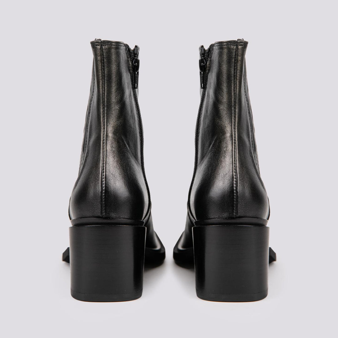 STIVALETTO TEXANO IN PELLE LAMINATA NERA 2493 NERO ANDREA MORANDO 