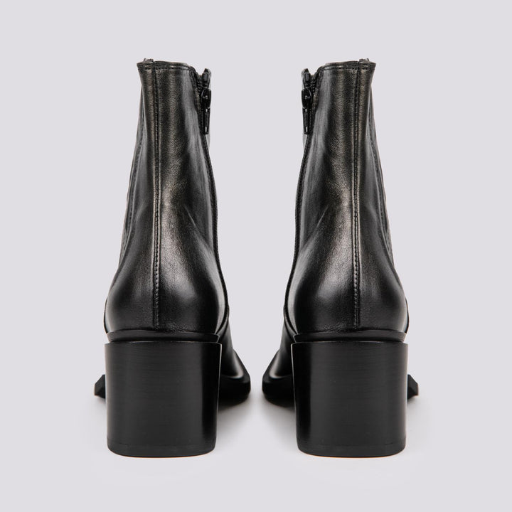 STIVALETTO TEXANO IN PELLE LAMINATA NERA 2493 NERO ANDREA MORANDO 