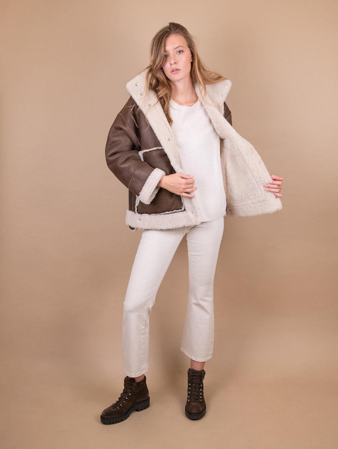 MONTONE "GIGR" REVERSIBILE IN PELLE MARRONE CHIARO GIGR 312 JACK LEATHER 