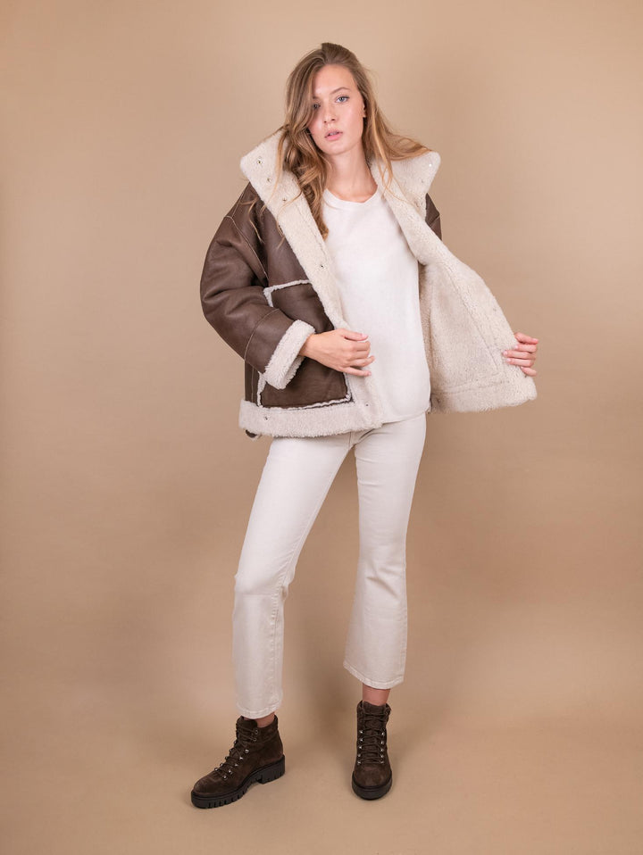 MONTONE "GIGR" REVERSIBILE IN PELLE MARRONE CHIARO GIGR 312 JACK LEATHER 