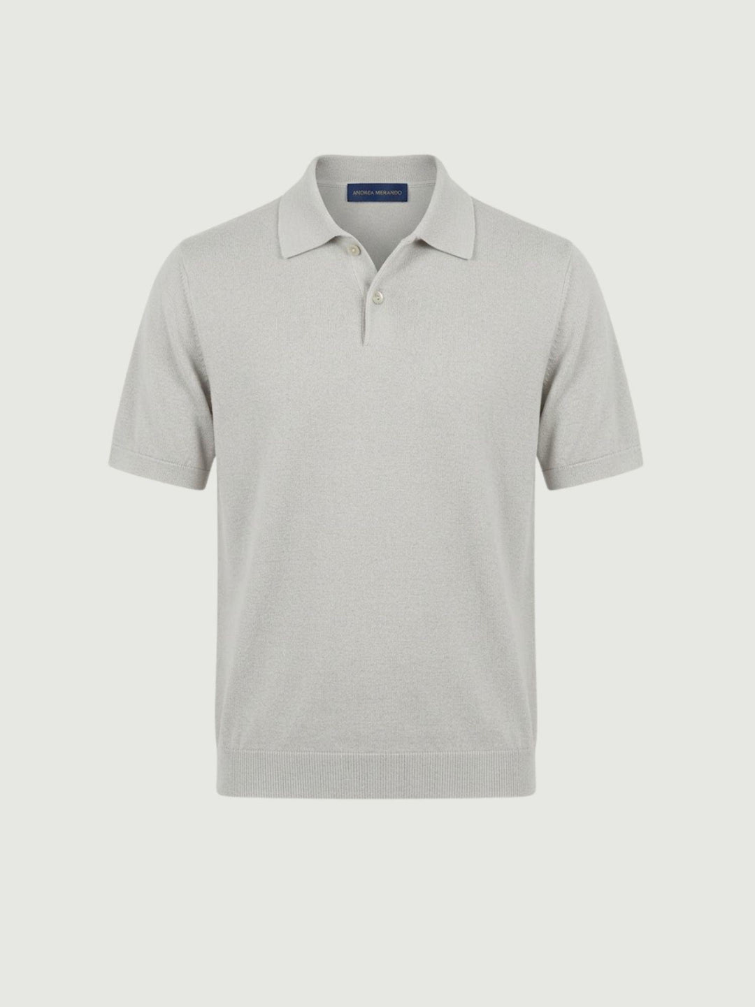 Polo in cotone extrafine grigio chiaro 5048126 102 ANDREA MORANDO 