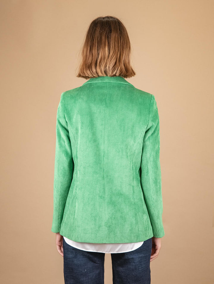 BLAZER MONOPETTO IN VELLUTO A COSTE VERDE 93351VRS 470 ANDREA MORANDO 