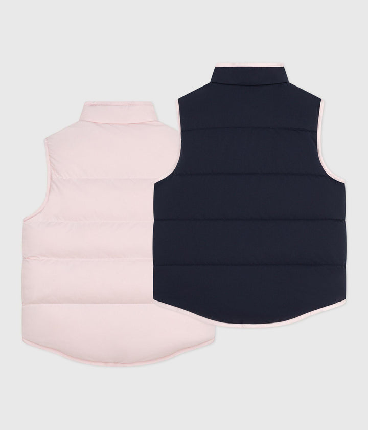 Piumino bambino senza maniche bicolore double face A0DSJ 02 PETIT BATEAU 