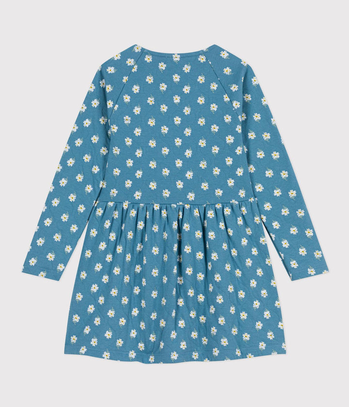 ABITO A FIORI A MANICHE LUNGHE IN TUBIQUE BAMBINA A08XW 01 PETIT BATEAU 