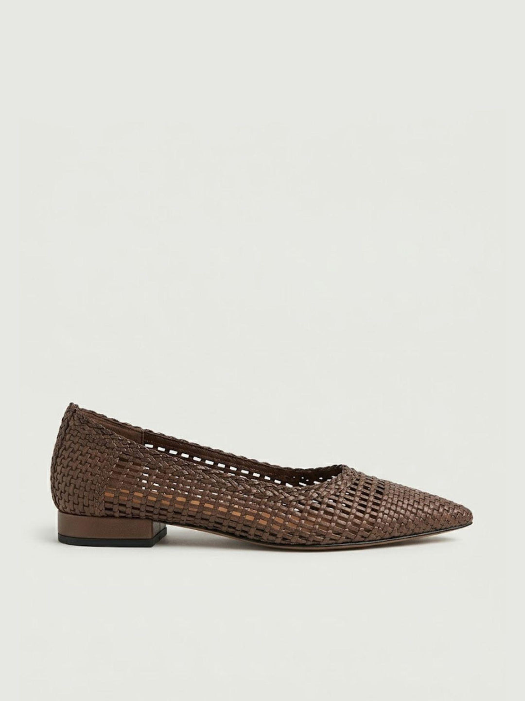 Ballerina in pelle intrecciata moro R1208 T.MORO ANDREA MORANDO 