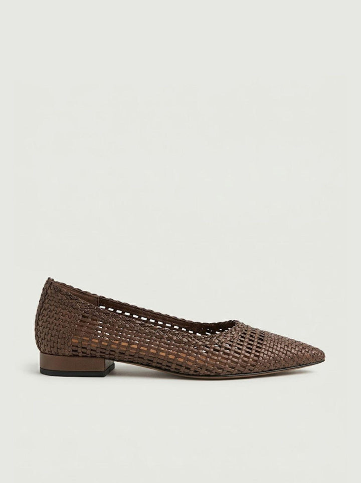 Ballerina in pelle intrecciata moro R1208 T.MORO ANDREA MORANDO 
