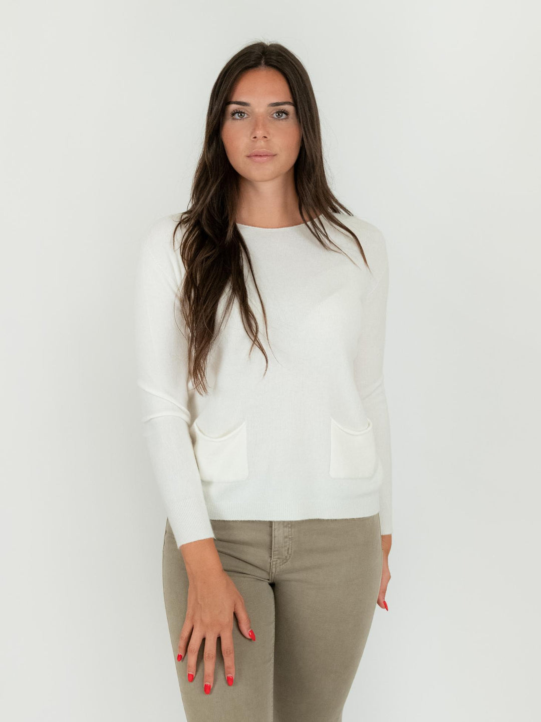 MAGLIA CON TASCHINE PANNA 0220/06 0248 BIMOR 