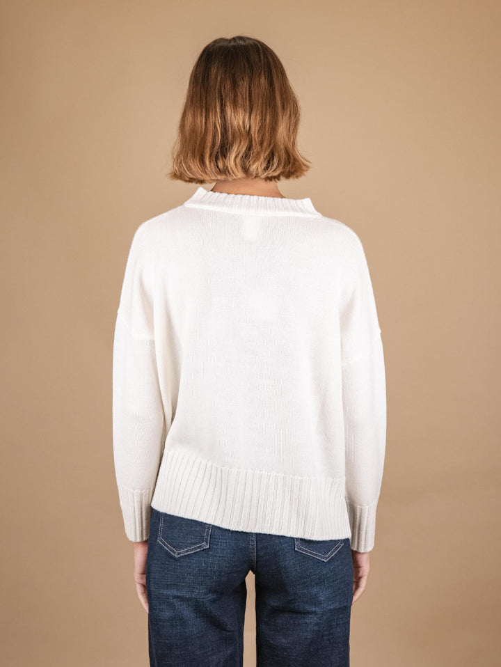 MAGLIA GIROCOLLO IN LANA VERGINE PANNA 2378038 002 ANDREA MORANDO 