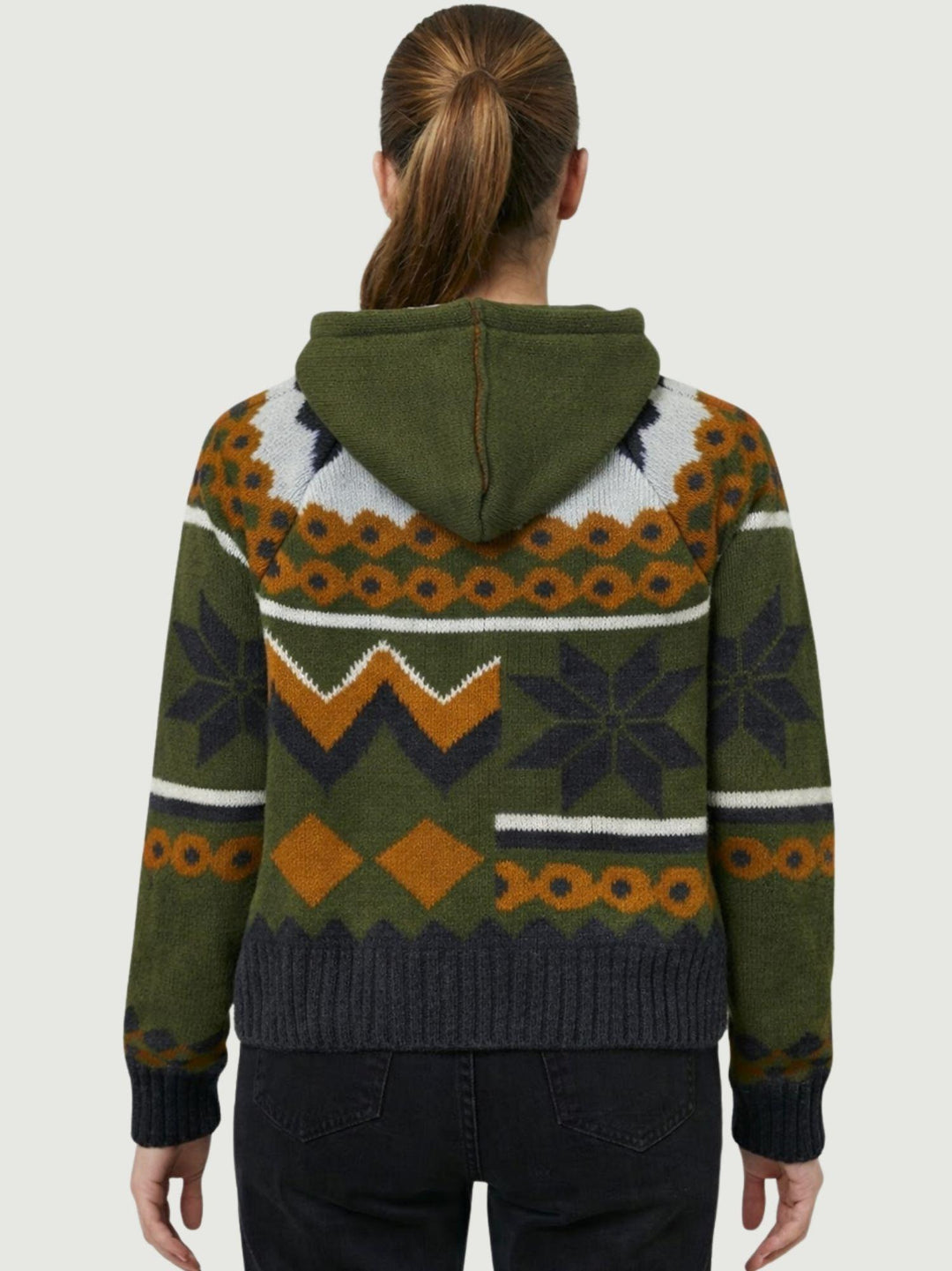 MAGLIONE CON CAPPUCCIO E  ZIP MULTICOLOR MENANDROD MILITARE ANDREA MORANDO 
