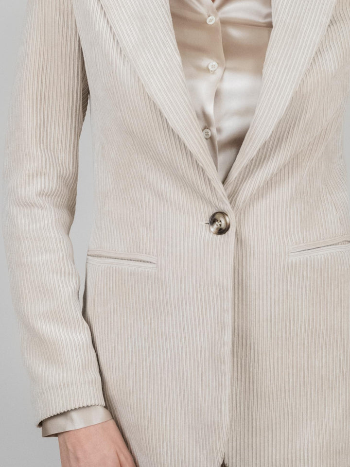 BLAZER VELLUTO PANNA A COSTE GIA5455 PANNA ANDREA MORANDO 