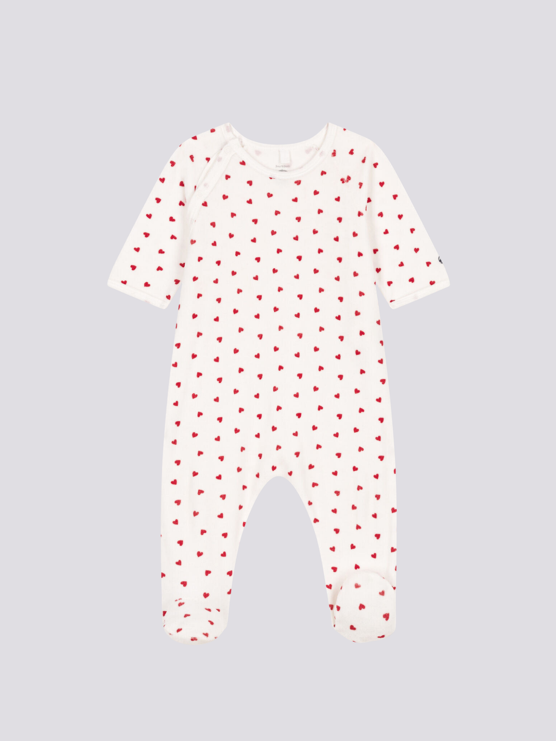 PIGIAMA BEBÈ IN CINIGLIA CON CUORi A081E 01 PETIT BATEAU 