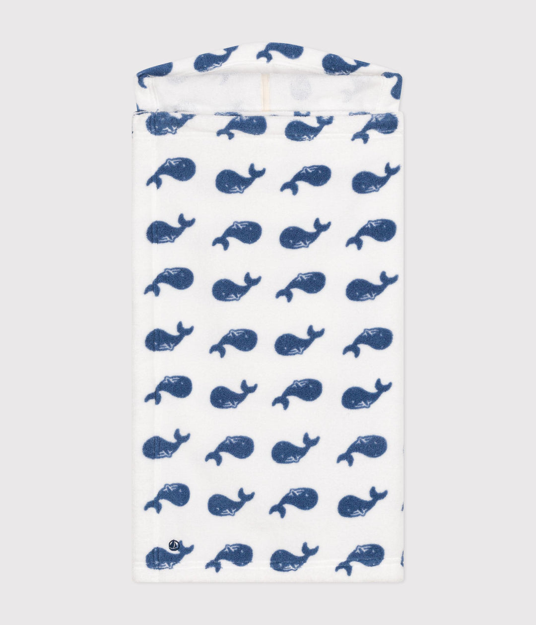 Mantellina da bagno in spugna con balena stampata neonato A0B0G 85 PETIT BATEAU 