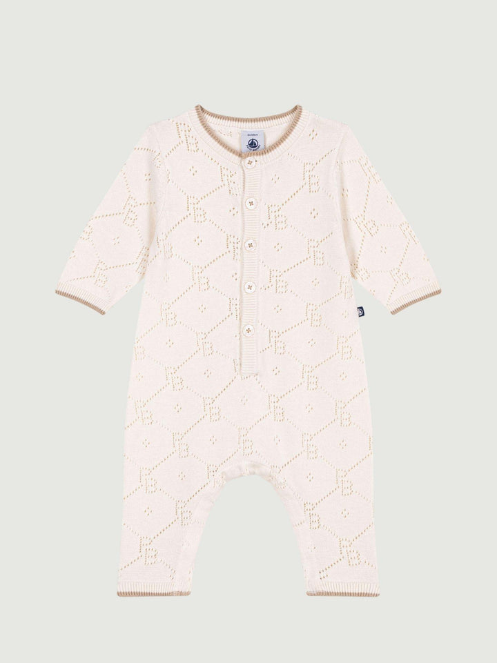 Tutina traforata in cotone A0F37 01 PETIT BATEAU 