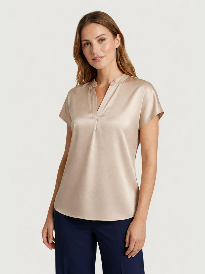 Blusa in raso beige M9237 BEIGE ANDREA MORANDO 