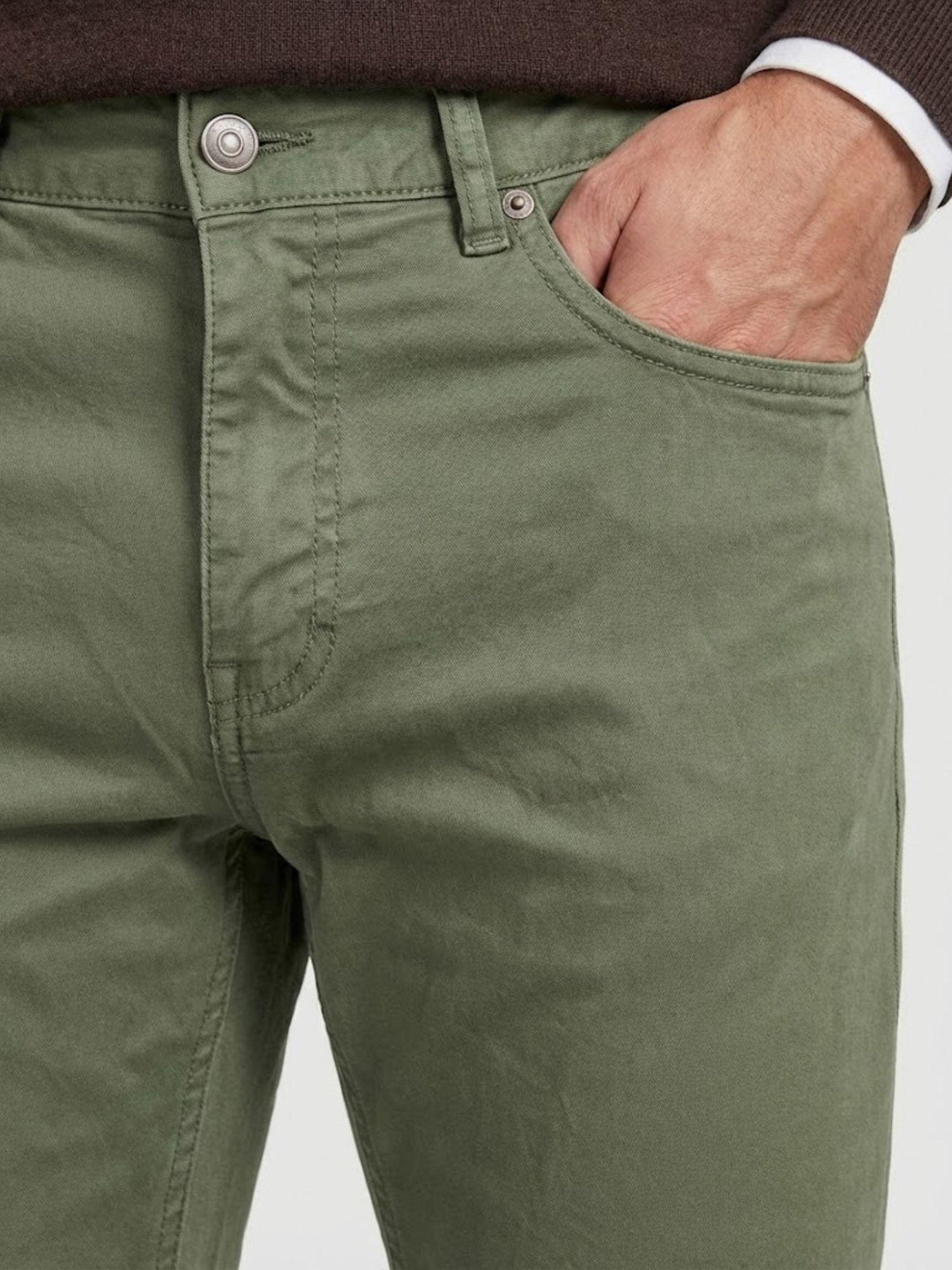 Pantalone cinque tasche in cotone salvia 7607GB SALVIA ANDREA MORANDO 