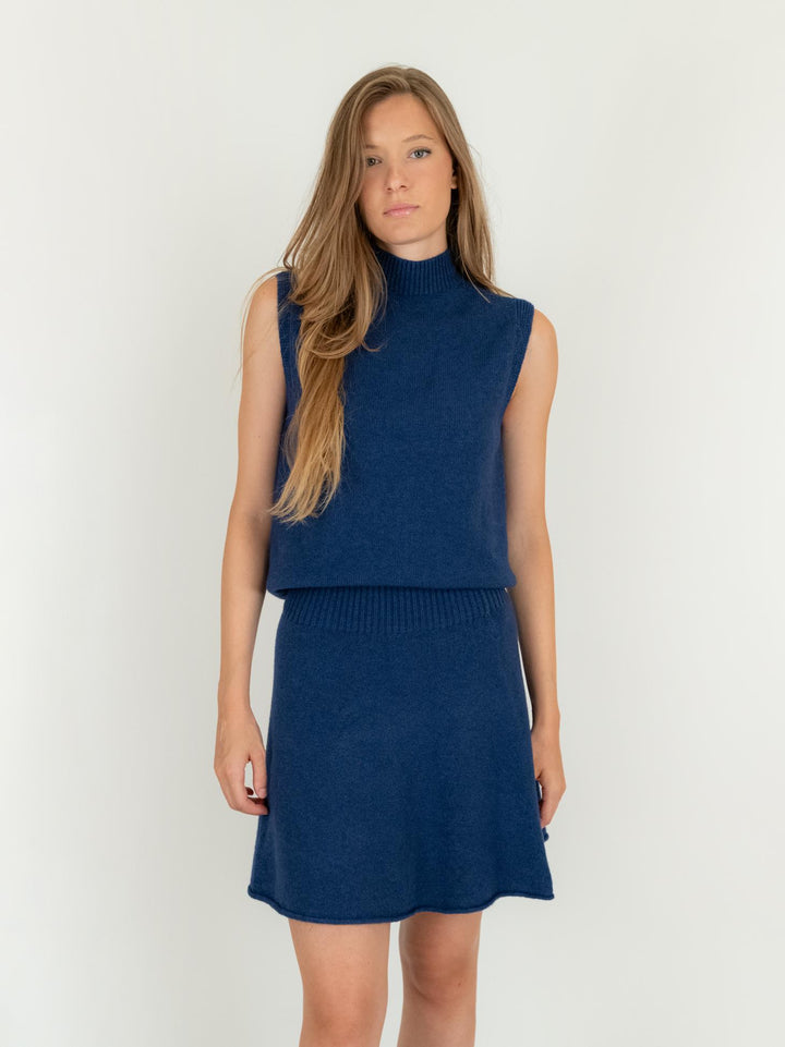 GILET LUPETTO IN MAGLIA BLU 0370/236 1073 BIMOR 