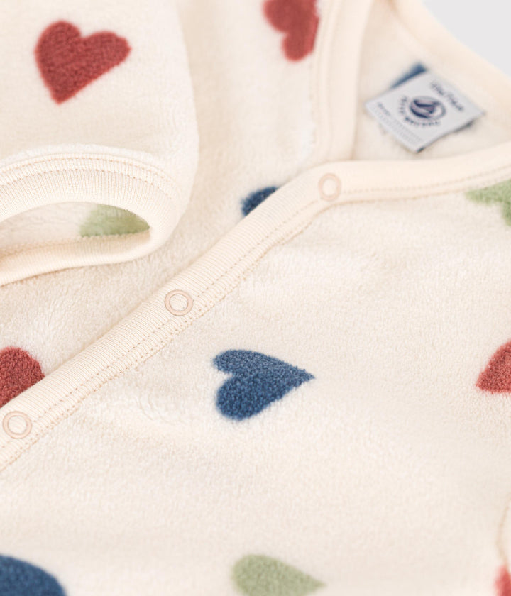 Tutina pigiama in pile cuori multicolor A0B2F 01 PETIT BATEAU 