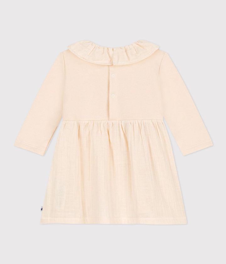 ABITO A MANICHE LUNGHE IN DOPPIO MATERIALE PER BEBÈ A08AK 01 PETIT BATEAU 