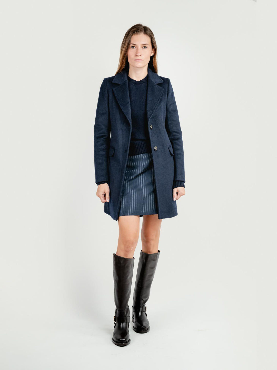 CAPPOTTO MONOPETTO BLU NAVY 99463QUI BLU ANDREA MORANDO 