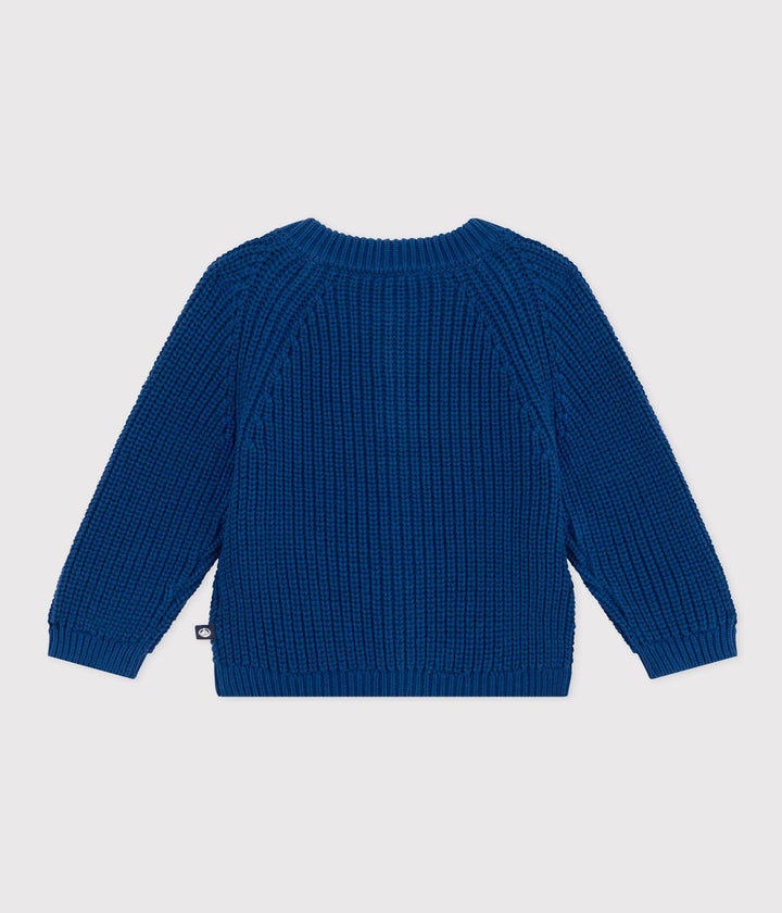 CARDIGAN IN TRICOT DI COTONE BLU A089S 01 PETIT BATEAU 