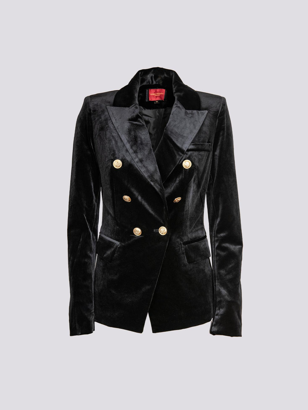 Blazer doppiopetto in velluto nero V2021 NERO ANDREA MORANDO 