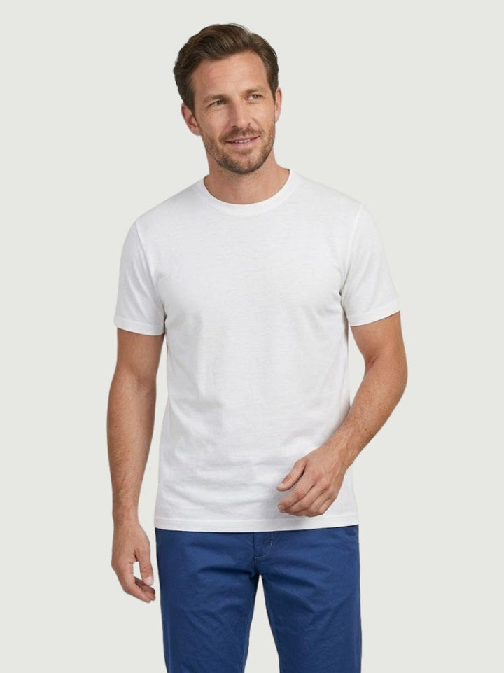 T-shirt piquet in cotone bianco 5800426 100 ANDREA MORANDO 
