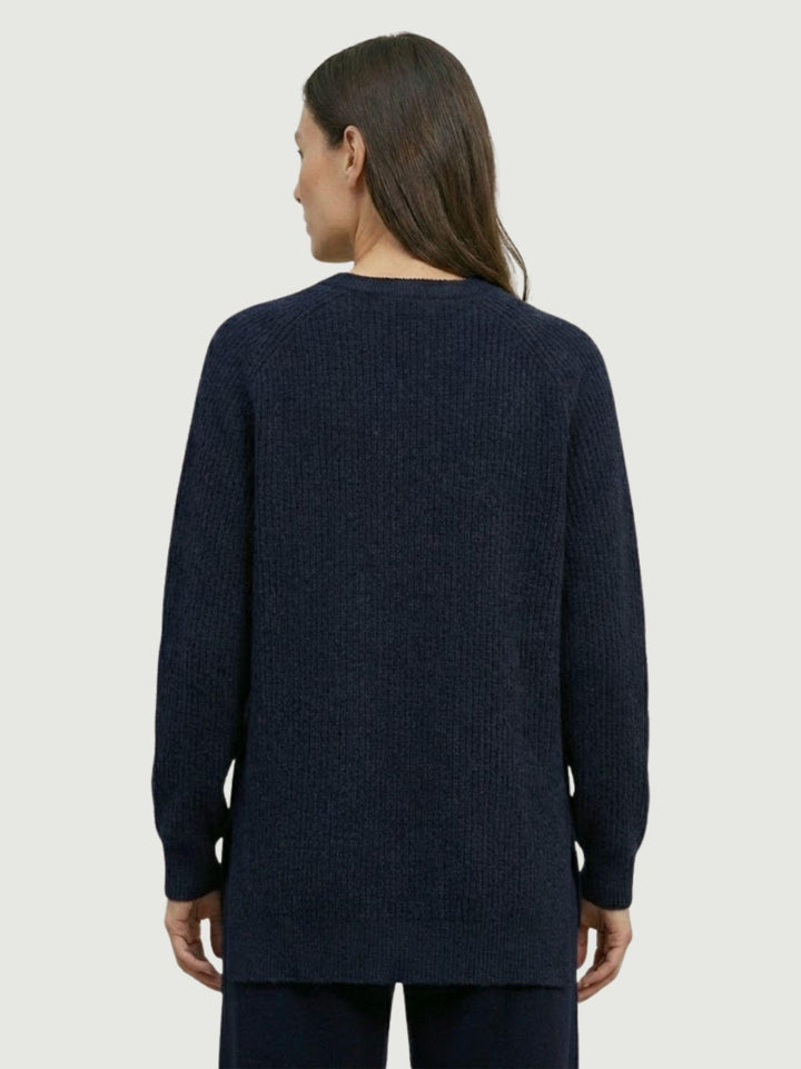 Maglia girocollo in lana e cashmere navy 14264M NAVY ANDREA MORANDO 