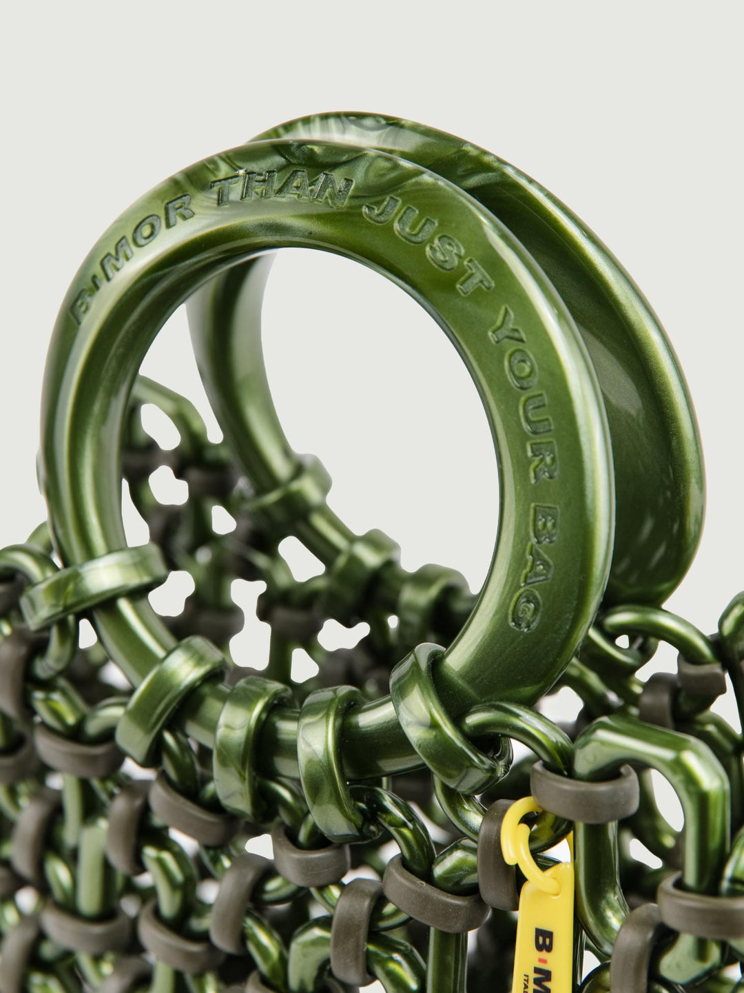 BORSA DOLL IN RESINA VERDE METALLIZZATO DOLL METALLIC GREEN BIMOR 