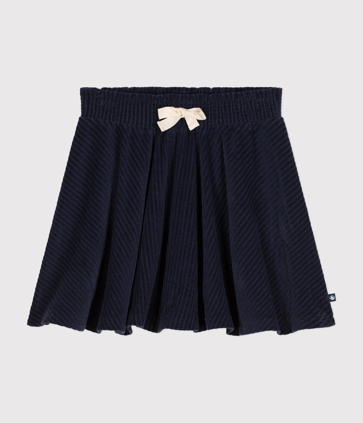 Gonna blu in velluto bouclé A0BB6 01 PETIT BATEAU 