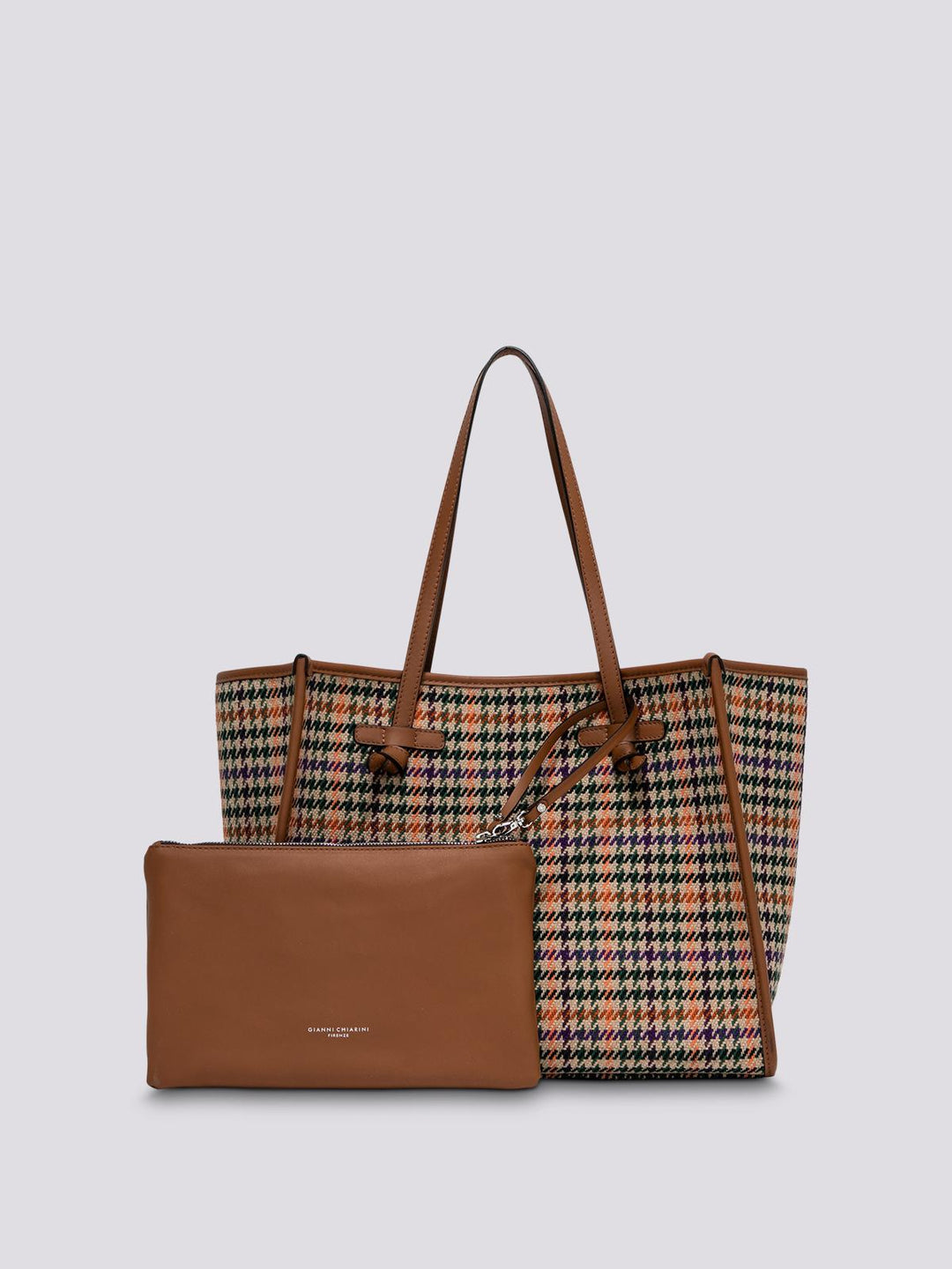 SHOPPING MARCELLA IN TESSUTO PIED DE POULE tabacco BS 6850/23AI NWCL 11667 GIANNI CHIARINI 