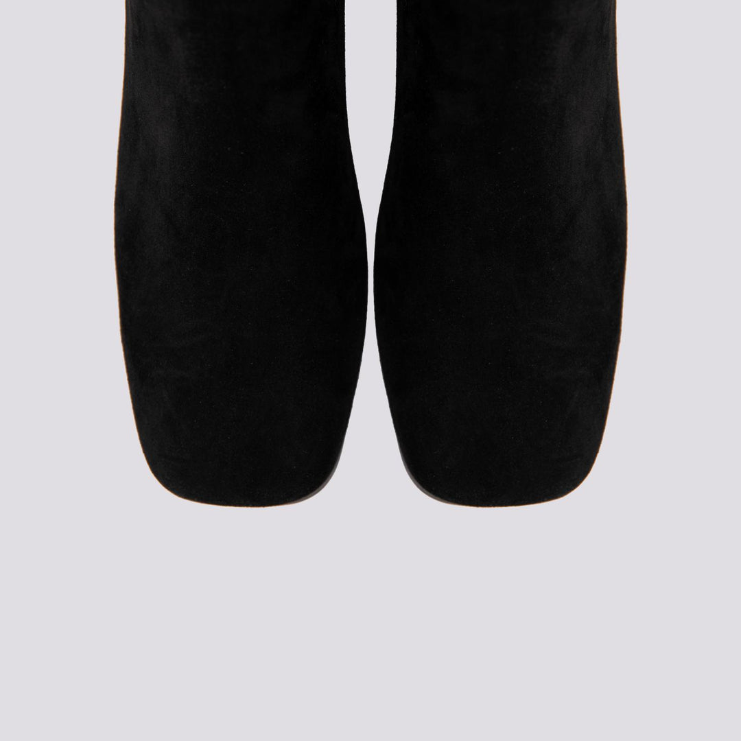 TRONCHETTO CON MAXI FIBBIA DORATA IN CAMOSCIO NERO 620T30VK NEGRO ANDREA MORANDO 