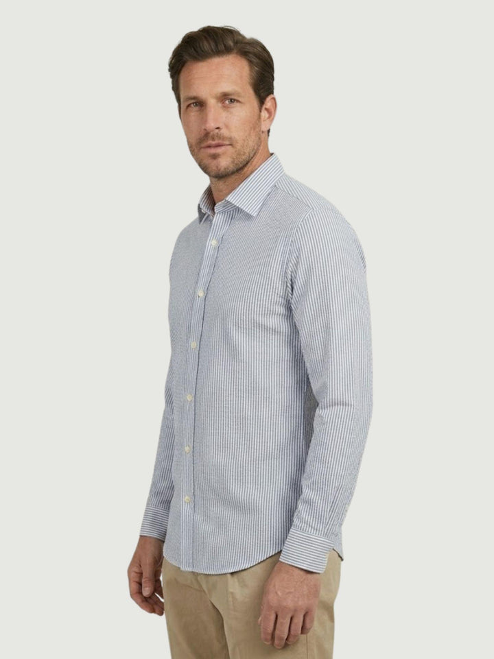 Camicia seersucker in cotone a righe azzurra JEPP 01 DEPERLU 