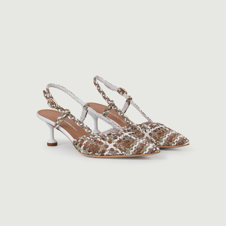 CHANEL SLING BACK CON INTRECCIO 5120 MULTI WHITE SEA ANDREA MORANDO 