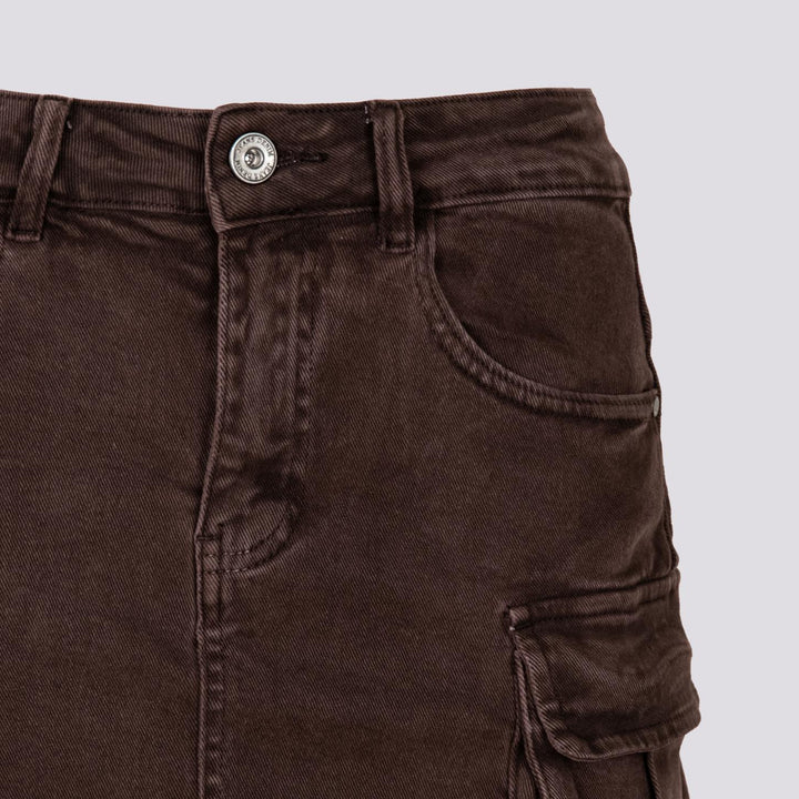 Mini gonna cargo in cotone marrone 1396 MARRONE ANDREA MORANDO 