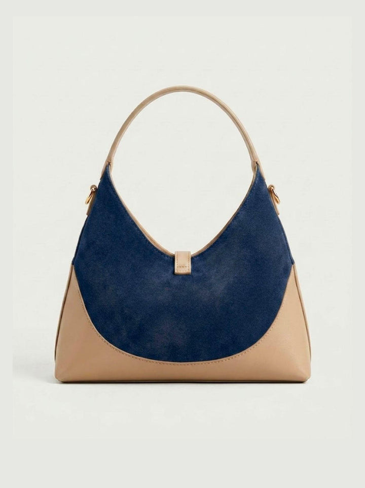 Borsa a spalla Elly in pelle scamosciata blu ELLY BLU BIMOR 