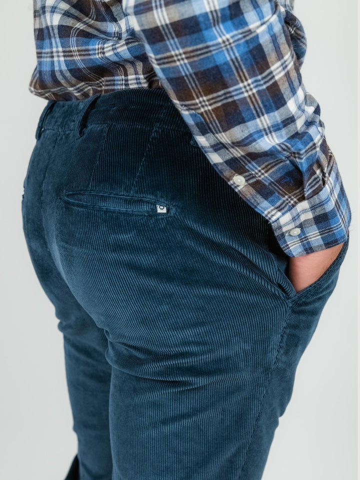 PANTALONE IN VELLUTO A COSTE BLU T502/BRO 860 NOLAB 