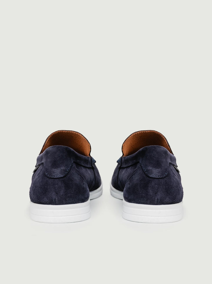 MOCASSINO IN CAMOSCIO BLU