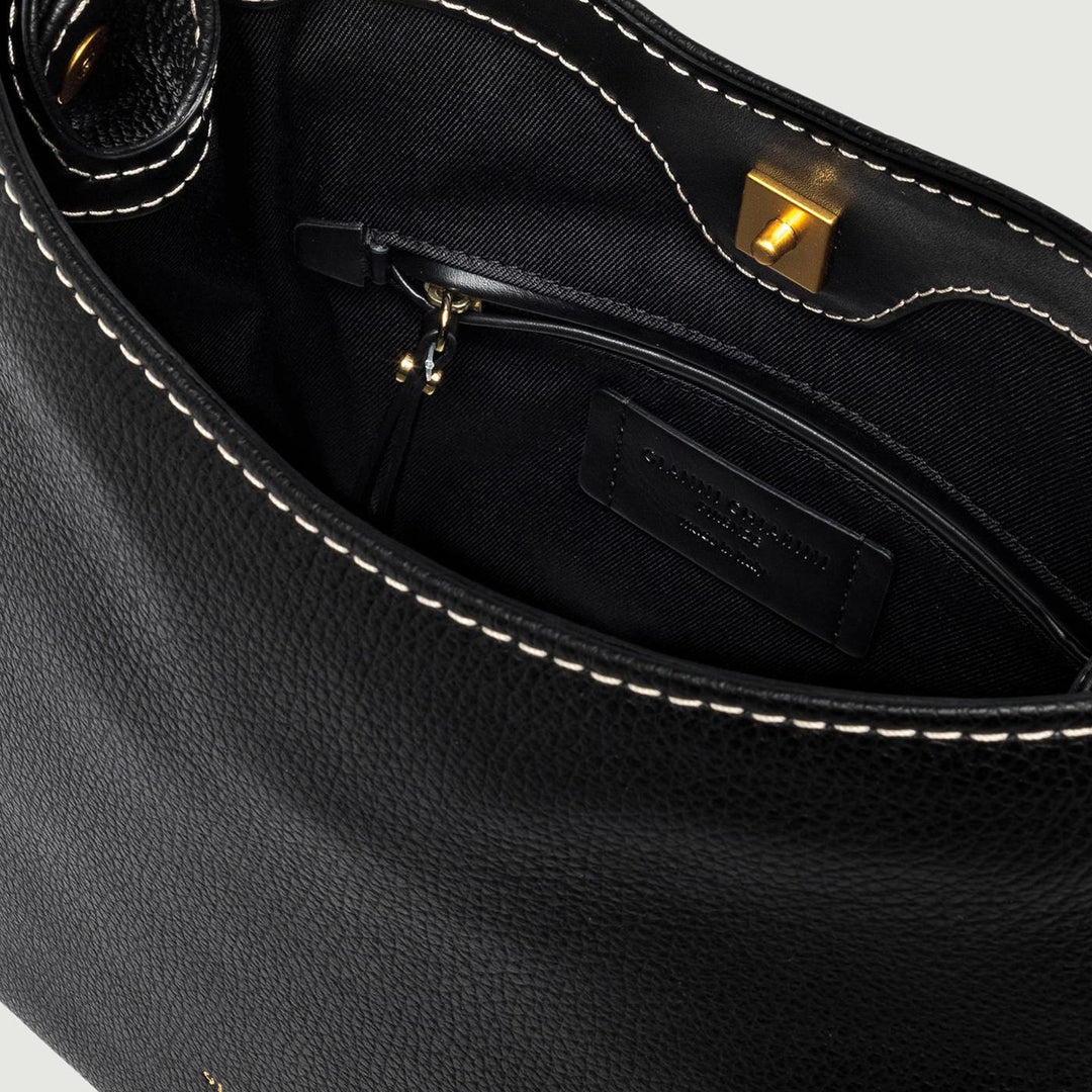 Borsa a spalla Gisella in pelle nera BS 10640 GRN-PL 001 GIANNI CHIARINI 