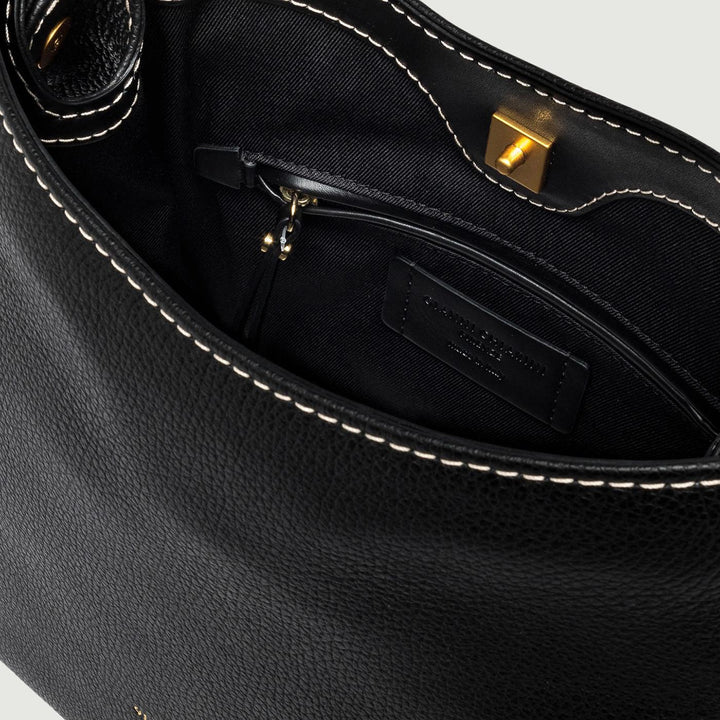 Borsa a spalla Gisella in pelle nera BS 10640 GRN-PL 001 GIANNI CHIARINI 