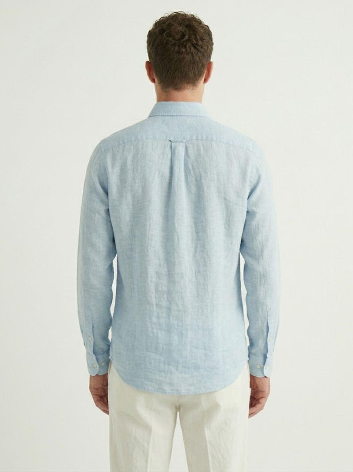 Camicia Bradford in lino azzurro BRAD/TC162 B02 BAGGIES 