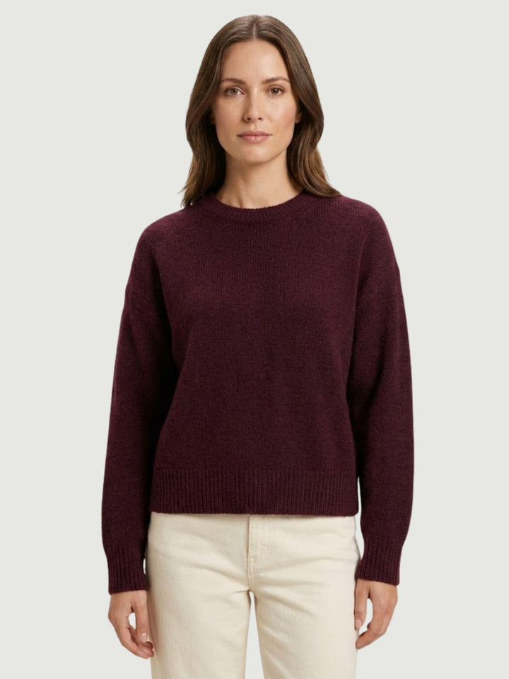 MAGLIA OVER 100% LANA BORDEAUX WL788 VINO ANDREA MORANDO 
