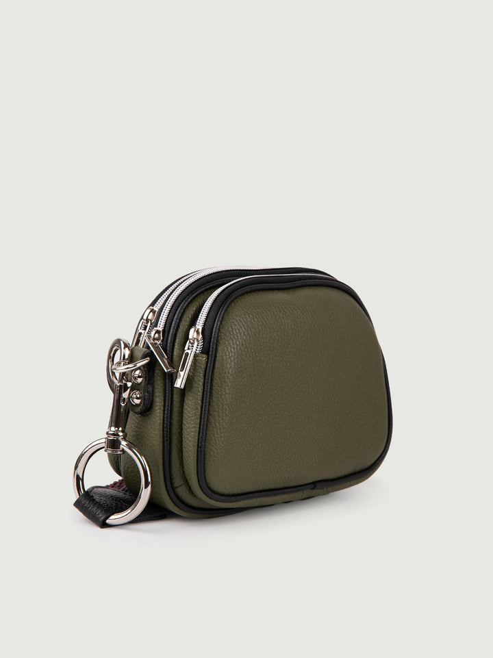BORSA A TRACOLLA TRIS IN PELLE VERDE TRIS OLIVA ANDREA MORANDO 