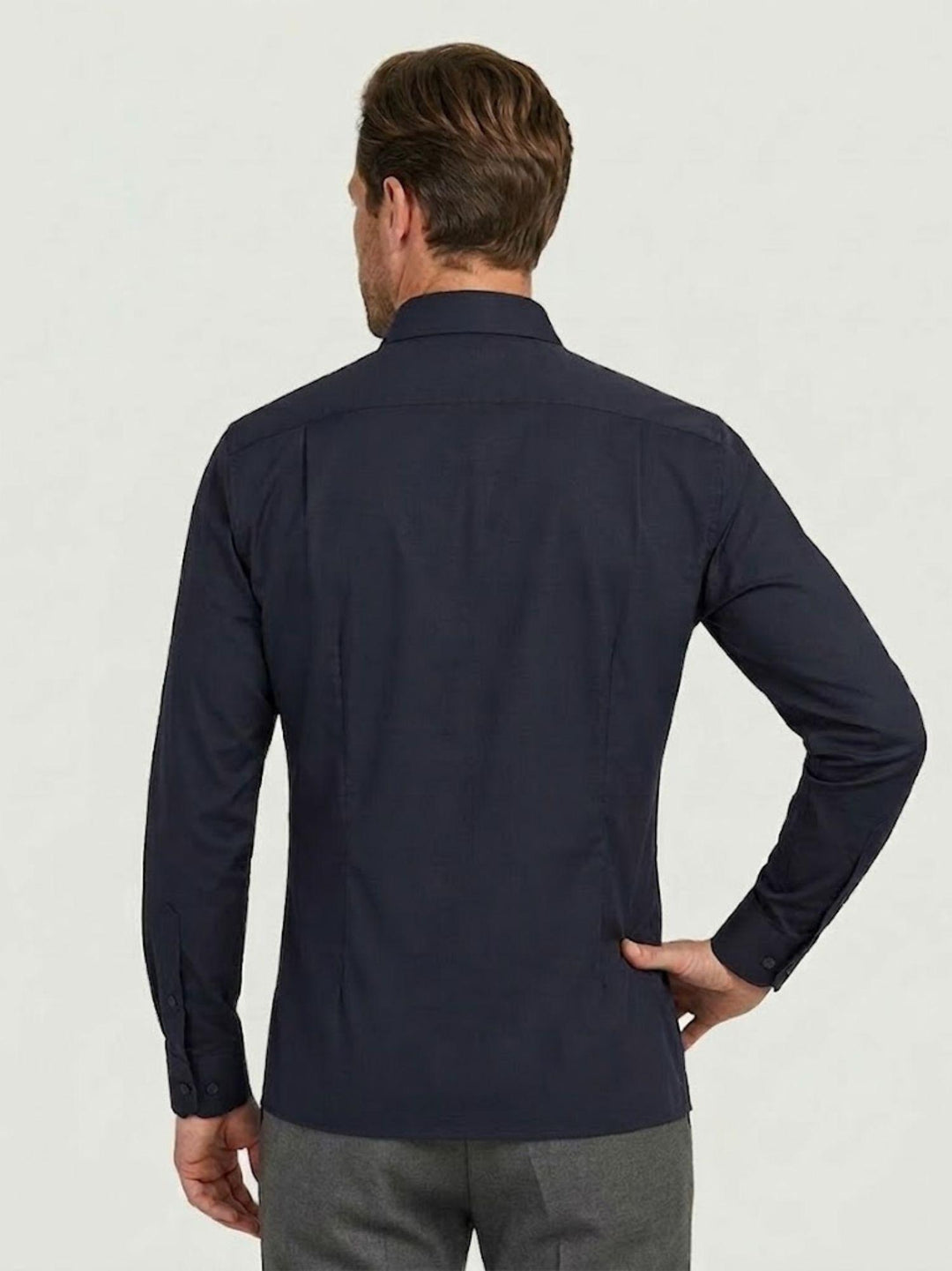Camicia no stiro con colletto francese blu BU26S10CANEU6 200 ANDREA MORANDO 
