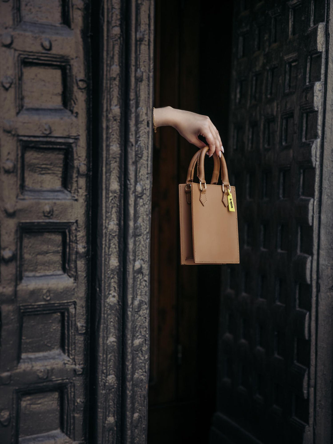 BORSA IN PELLE MARRONE BABY BABY BISCOTTO BIMOR 