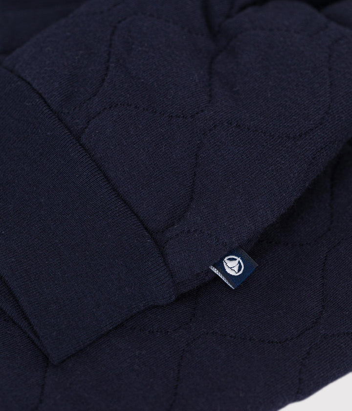 Cardigan blu scuro teddy in tubique trapuntato blu A0BPU 01 PETIT BATEAU 