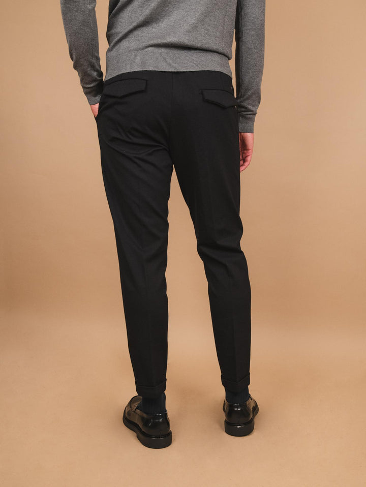 PANTALONE CON COULISSE ELASTICIZZATO NERO OF1CT00P001 101 ANDREA MORANDO 