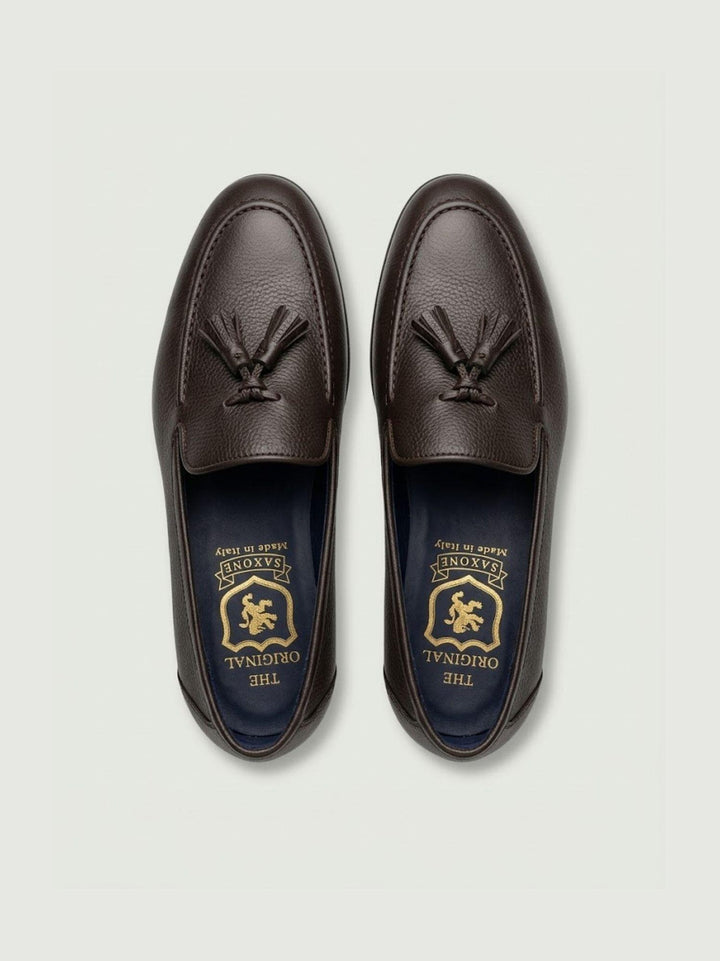 Mocassino Tassel Loafer in pelle martellata testa di moro 2025 NPP SAXONE 