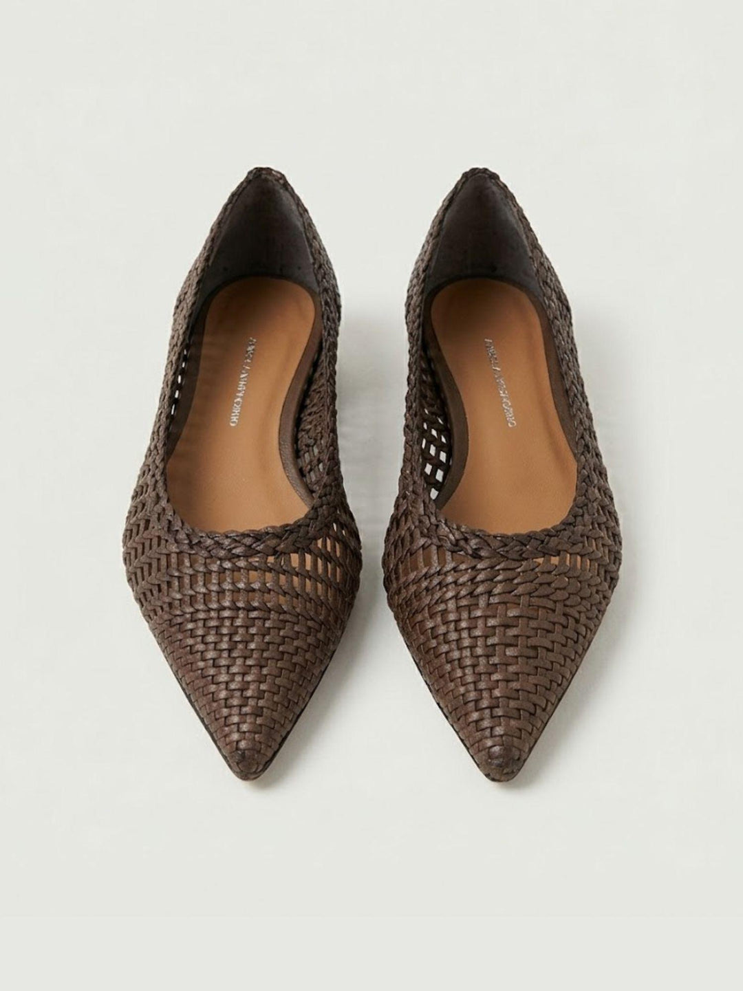 Ballerina in pelle intrecciata moro R1208 T.MORO ANDREA MORANDO 