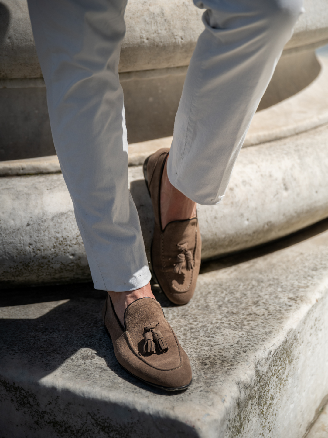 MOCASSINO SCAMOSCIATo CON NAPPINA BEIGE
